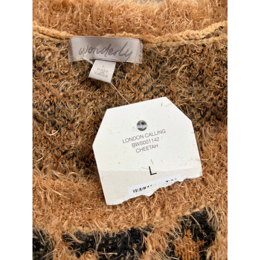 Wonderly Leopard Print Sweater Women’s Large | Soft + Fuzzy Knit - Picture 3 of 5